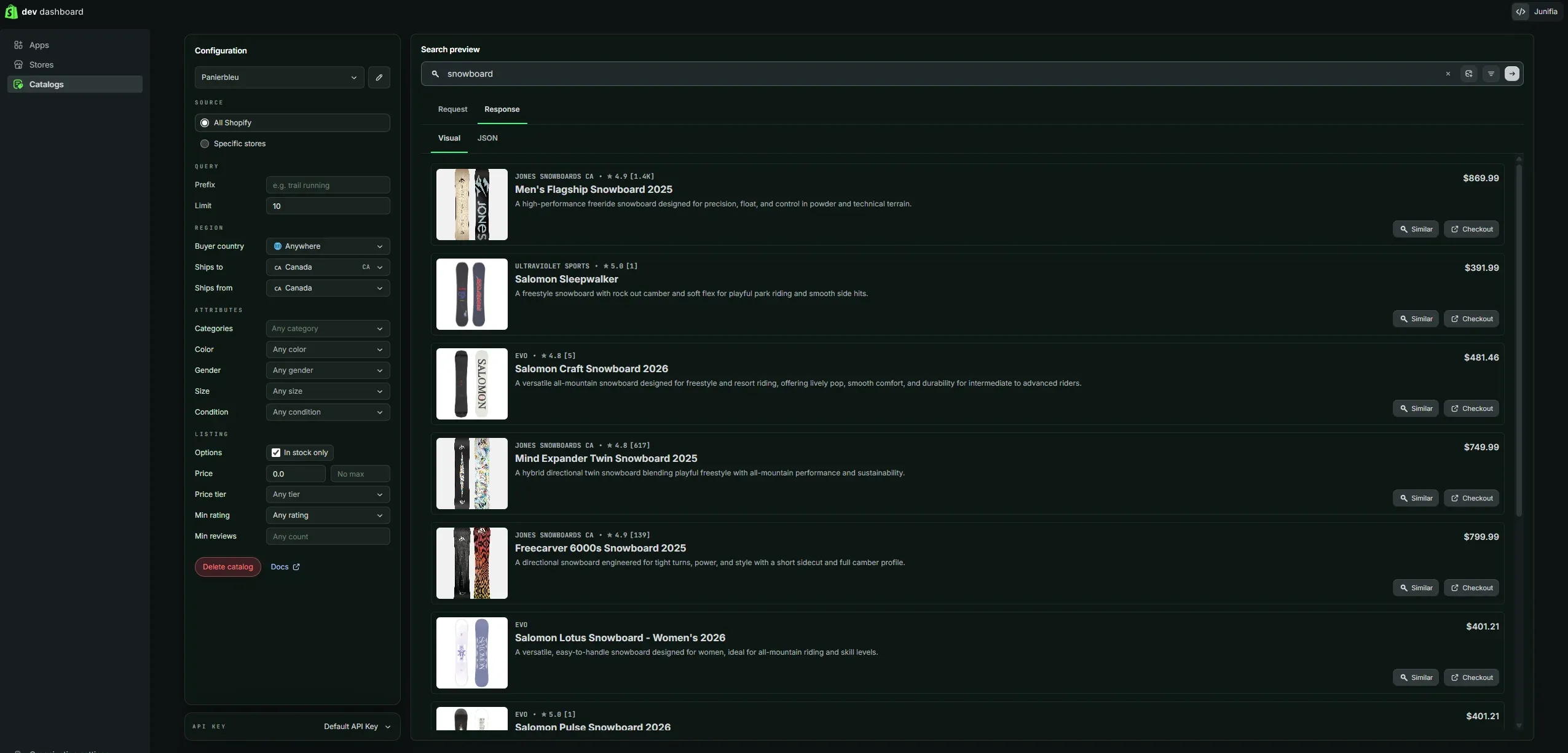 Ce que j'ai appris en construisant un catalogue dans le Dev Dashboard et en testant si mes produits ressortaient vraiment.